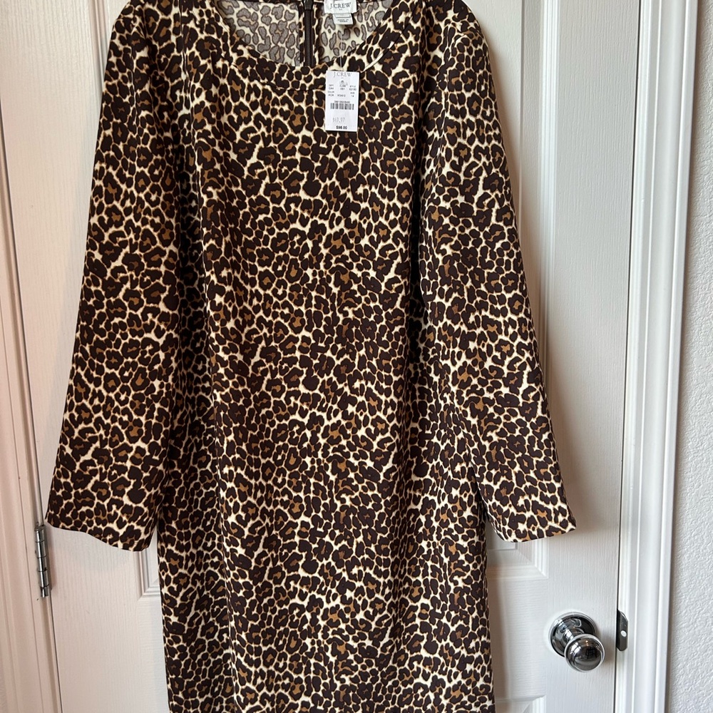 J. Crew Brown Leopard Print Dress